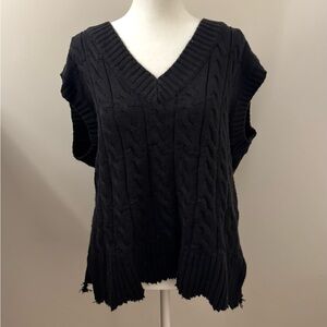 Princess Polly Black V-Neck Cable Knit Sweater